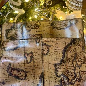 World Map Print Leather Crossbody Bag